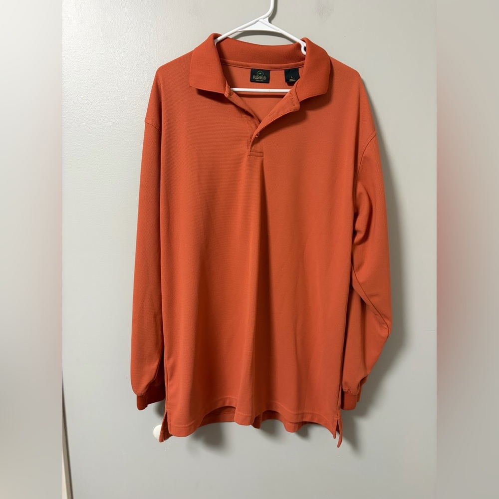 Redhead‎ orange long sleeve polo Men’s L